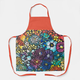 Vibrant Blommigt Bouquet Apron