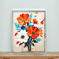 Vibrant Blommigt-Bouquet-målning