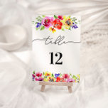 Vibrant Blommigt Bröllop Bordsnummer<br><div class="desc">Fånga det eleganta i vårt Bordsnummer i Vibrant Blommigt Bröllop. Den här fullkomliga inbjudan skryter om pulserande nyanser och intrikad blommigt, skapande ett visuellt fantastiskt mästerverk. Vattenfärgstekniken tillför ett litet konstnärligt och sofistikerat inslag och anger tonen för en möhippa för chic och snyggt. Varje petal och löv är delikatmålat, vilket...</div>
