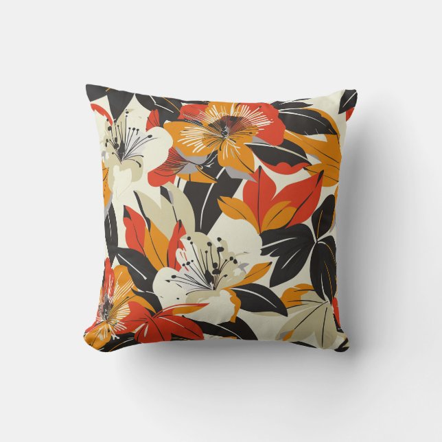 Vibrant Blommigt Cushion Kudde (Framsida)