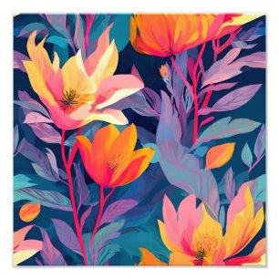Vibrant Blommigt Dreams: A Kaleidoscope of Färg Fototryck
