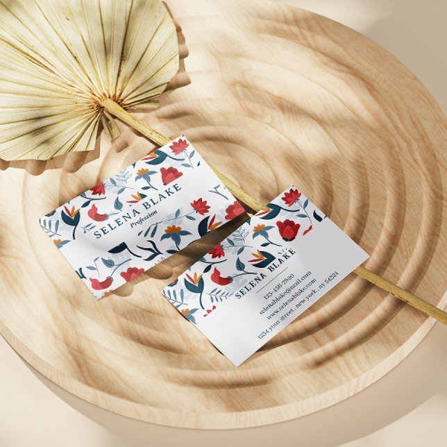 Vibrant Blommigt Elegance | Chic och modern Visitkort (Skapare uppladdad)