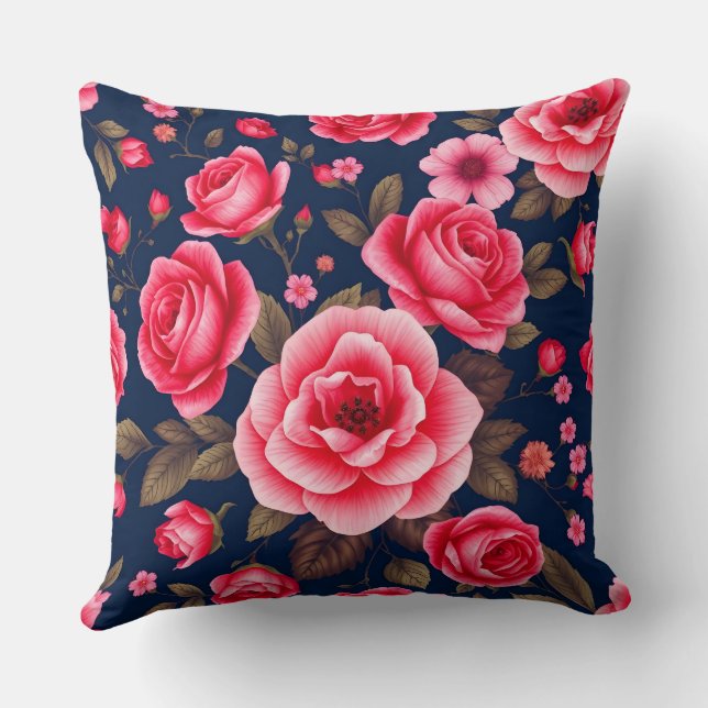 Vibrant Blommigt Elegance Pillow Kudde (Baksida)