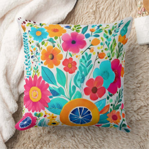 Vibrant Blommigt Fiesta Kudde