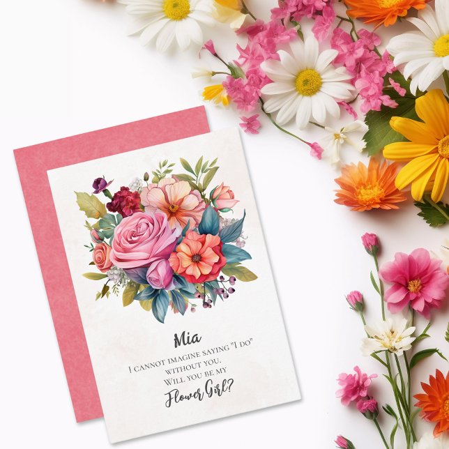 Vibrant Blommigt Flower Girl Frieri Inbjudningar (Skapare uppladdad)