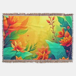 Vibrant Blommigt för Abstrakt Beauty Filt