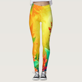 Vibrant Blommigt för Abstrakt Beauty Leggings