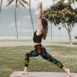 Vibrant Blommigt Fusion Leggings Design