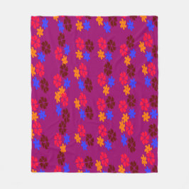 Vibrant Blommigt Geometric Mönster Fleecefilt