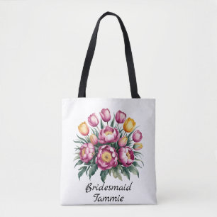 Vibrant Blommigt Harmony Bridesmaid-förmån Tygkasse