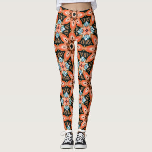 Vibrant Blommigt Kaleidoscope Leggings