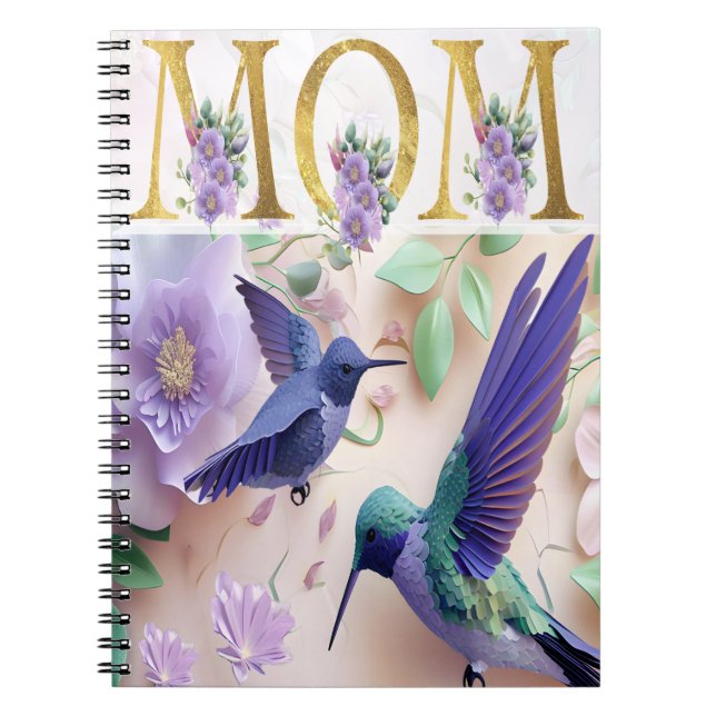 Vibrant Blommigt Mamma Design Anteckningsbok (Framsidan)