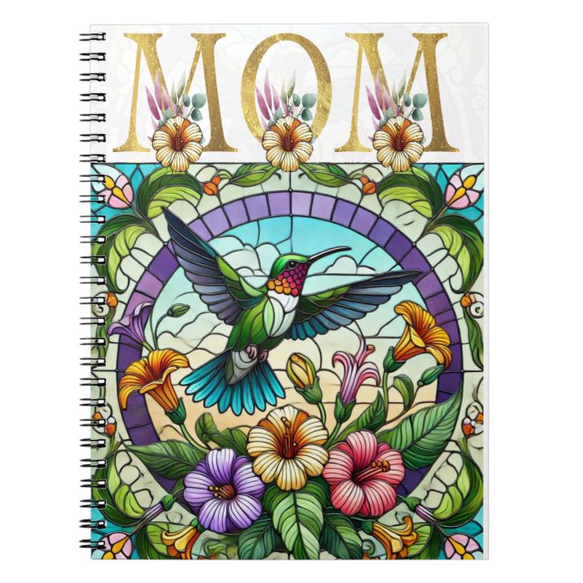 Vibrant Blommigt Mamma Design Anteckningsbok (Framsidan)