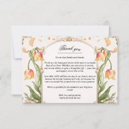 Vibrant Blommigt och Guld Bröllop tackkort Tack Kort