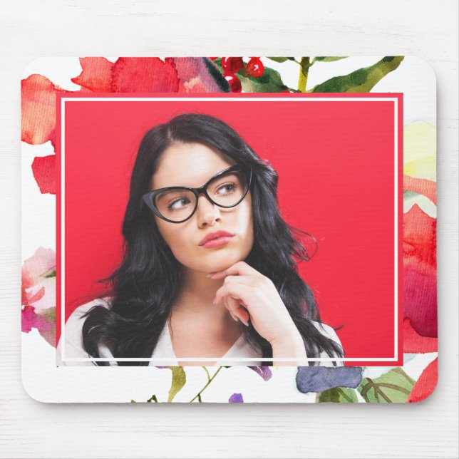 Vibrant Blommigt Photo Mousepad Musmatta (Framsidan)