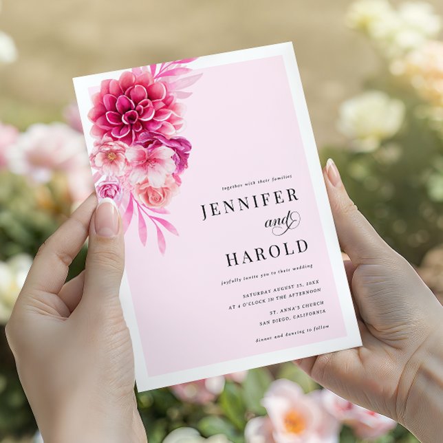 Vibrant Blommigt QR-kod allt i Bröllop Inbjudningar (Skapare uppladdad)