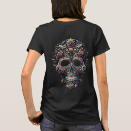 Vibrant Blommigt Sugar Skull T Shirt