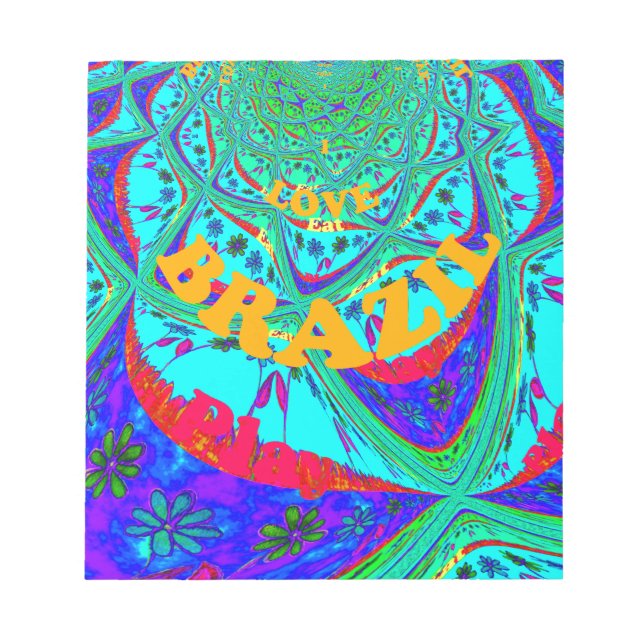 Vibrant Blommönster: Brasiliansk tribute Eat Kärle Anteckningsblock (Framsida)