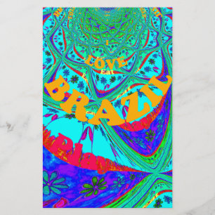 Vibrant Blommönster: Brasiliansk tribute Eat Kärle Brevpapper