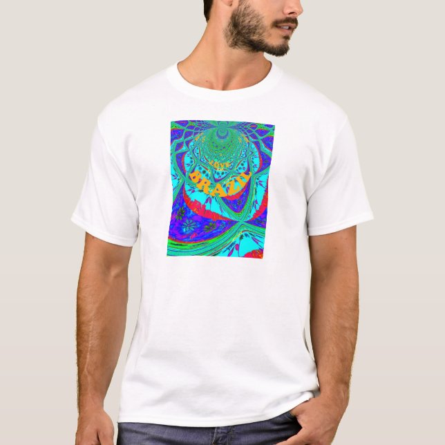 Vibrant Blommönster: Brasiliansk tribute Eat Kärle T-shirt (Framsida)