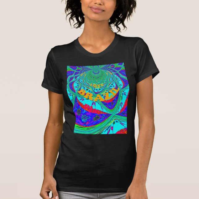 Vibrant Blommönster: Brasiliansk tribute Eat Kärle Tee Shirt (Framsida)