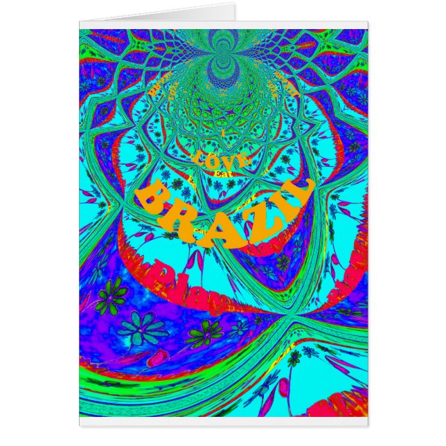 Vibrant Blommönster: Ett brasilianskt pris. Hälsningskort (Framsidan)