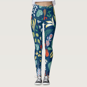 Vibrant Blommönster Leggings