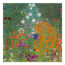 Vibrant Blomsterträdgård - Gustav Klimt Gloss Post