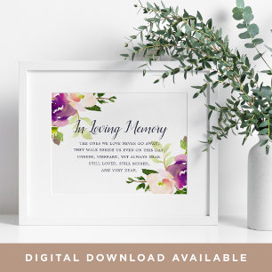 Vibrant Bloom Bröllop Minnestavla Poster