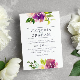 Vibrant Bloom | Bröllopsinbjudan för vattenfärger Inbjudningar
