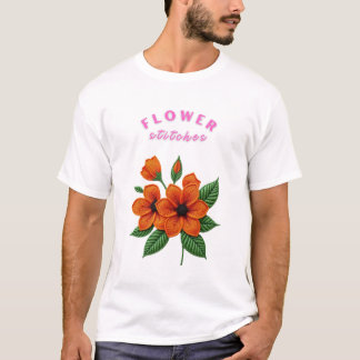 Vibrant Bloom Embroidery T Shirt