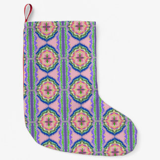 Vibrant Bloom Kaleidoscope: Pink & Emerald Mandala Liten Julstrumpa