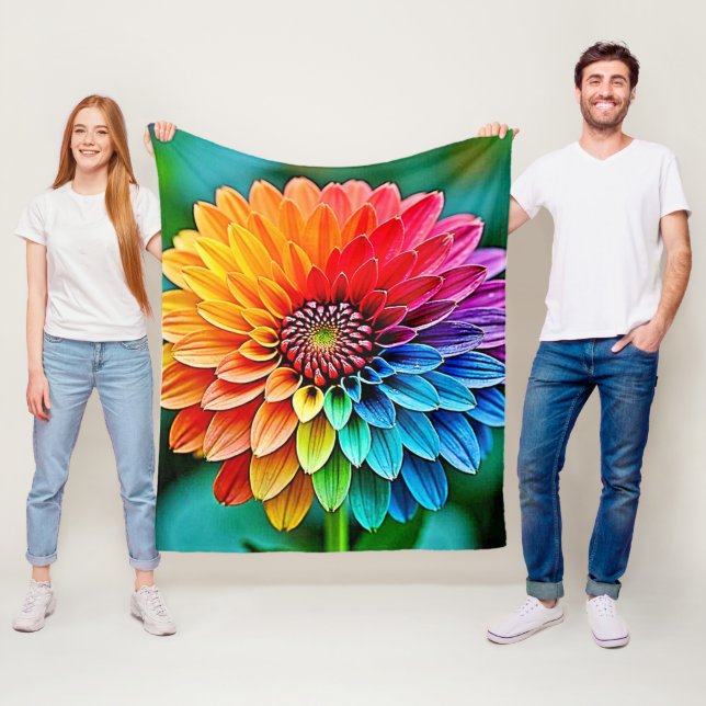 Vibrant Bloom of Hope och Joy Design Fleecefilt (På plats)