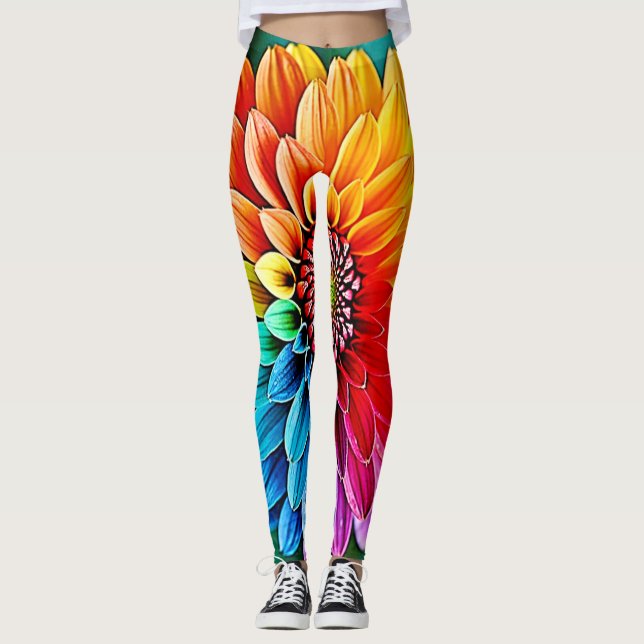 Vibrant Bloom of Hope och Joy Design Leggings (Framsida)