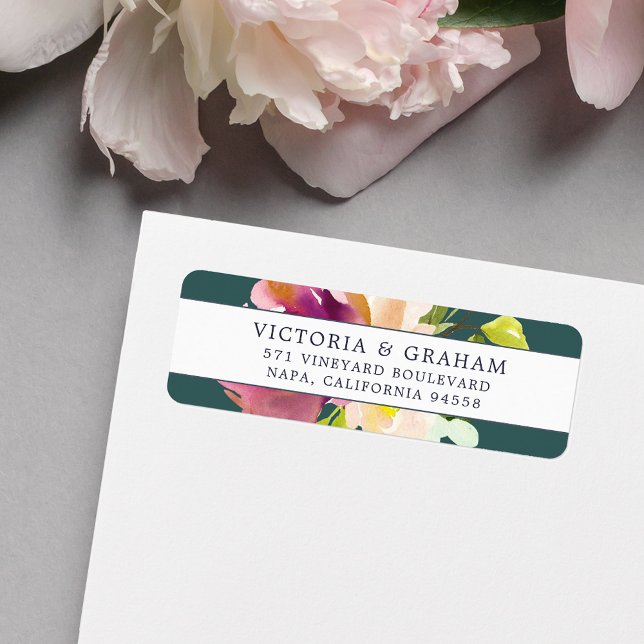 Vibrant Bloom | Returadress av Blommigt Returadress Etikett (Skapare uppladdad)