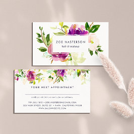 Vibrant Bloom | Tilldelningskort för vattenfärgsfä Tidsbeställning Kort