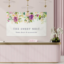 Vibrant Bloom | Vattenfärgad Blommigt Business Nam