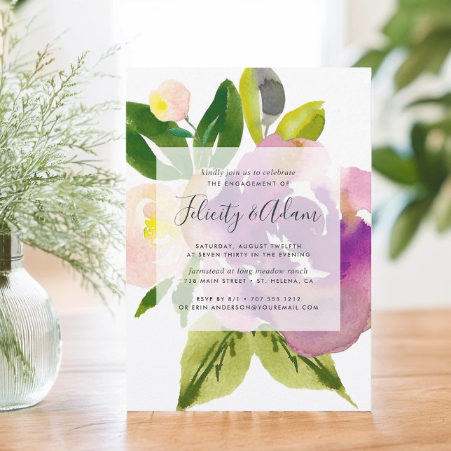 Vibrant bloominbjudan till Förlovningsfest Inbjudningar (Skapare uppladdad)