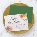 Vibrant Blooms Marble Spara datum Spara Datumet<br><div class="desc">Med den här blommigten sparar du datumkortet som har klara blommor med ord "spara datumet" i trendigets skript, allt mot en blek marmorbakgrund på framsidan och färg baksidan av grönten. Anpassa det här kortet genom att ersätta platshållartexten i mallen för att lägga till information. Om du vill ha fler alternativ...</div>