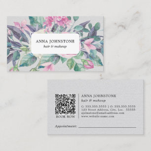 Vibrant Blooms QR-kod Möte Visitkort
