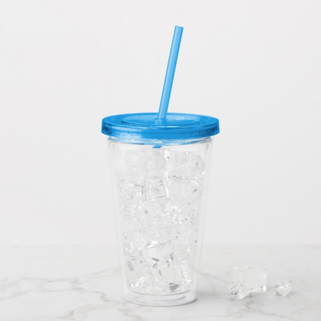 Vibrant Blue 16 oz Acrylic Drink Tumbler Take Away Mugg (Baksida Ice)