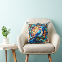 Vibrant Blue Bird Perched on Flower