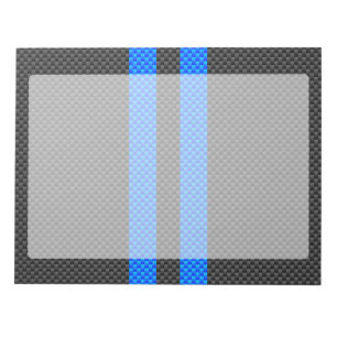 Vibrant Blue Carbon Fiber Stil Tävla Rand Anteckningsblock