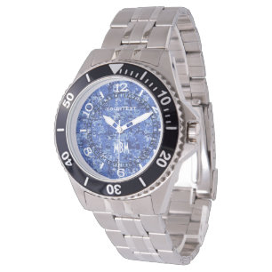 Vibrant Blue Digital Camo Camouflage Dial Armbandsur
