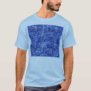 Vibrant Blue Digital Camo Camouflage Struktur T-shirt