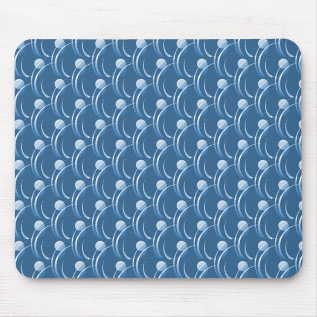 Vibrant Blue Finare Swirls Mousepad Musmatta (Framsidan)
