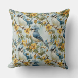 Vibrant Blue Jay Pillow Kudde
