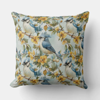 Vibrant Blue Jay Pillow Kudde