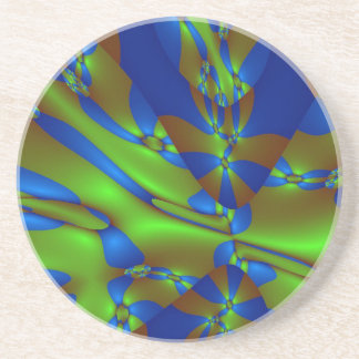 Vibrant Blue och Grönt Stänk Underlägg