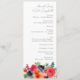 Vibrant Blue Orange Red Botanical Program